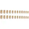 Uñas Largas Portátiles Mariposa Diamante Punto Rosa Nude con Borde Blanco Manicura Fresca y Elegante Francesa 24 Piezas Parches de Uñas Terminados
