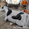 Silla de animal de dibujos animados de fibra de vidrio asiento de vaca taburete escultura de paisaje jardín de infancia centro comercial decoración de asiento