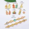 Colgante de zakilam de cinco vías con esmalte azul quemado en aceite de gota de oro de Ancient Sands, pulsera y collar con cuentas, accesorios para hacer tú mismo