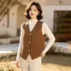 Elegante chaleco de traje para mujer, chaqueta casual de moda, chaleco sin mangas de primavera y otoño, chaleco interior para mujer