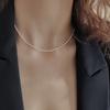 Colar de pérolas pequenas e redondas de 2 mm, temperamento feminino, corrente de clavícula de nicho, corrente de pescoço empilhada simples 2023