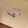 Pulsera con Colgante Redondo de Circonita, Lujo Ligero, Gama Alta, Pulsera Simple y de Moda, Elegante, Exquisita, Joyería de Mano Versátil al por Mayor para Mujeres