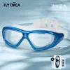 Gafas de Natación de Silicona, Marco Grande Electroplateado de Alta Definición, Antivaho, Impermeables, con Tapones para los Oídos Integrados, Gafas de Natación Unisex