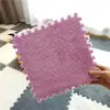 Tapete para Quarto de Casa Encaixe Quadrado Completo Tapete de Chão Flocado Superfície de Pelúcia Espuma de EVA Tapete de Chão de Espuma Almofada