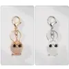 Llavero de búho con incrustaciones de aleación y perlas artificiales Colgante lindo para bolso Regalo de Acción de Gracias