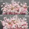 Novo estilo casamento grande estilo arranjo de chão flor simulação flor de seda produto acabado decoração arranjo de flor de eucalipto guia de caminho de palco T arte floral de casamento