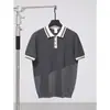 Camisa Polo Estilo Old Money com Gola Reversível, Malha de Manga Curta para Homens, Camiseta de Seda Gelo para Negócios, Atacado de Comércio Exterior Transfronteiriço