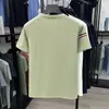 Camiseta Bordada de Qualidade para Homens, Camiseta Fina de Algodão Mercerizado para o Verão com Gola Redonda, Top Leve para Negócios Casuais Masculino de Manga Curta
