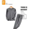Conjunto de Ropa Interior Térmica sin Costuras para Hombre con Forro de Polar Delgado Base Ajustado Ropa de Otoño y Pantalones Forro de Polar Ligero Cálido Hombre