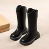 Botas para Niña 2026 Nuevas Botas Largas de Otoño e Invierno Botas Altas para Niños Botas Martin de Invierno para Niñas Botas de Cuero de Caña Alta con Forro de Felpa