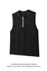 Chaleco Negro con Tachuelas de Media Cremallera para Hombre, Camiseta sin Mangas para Fitness Deportivo de Verano que Realza los Músculos con un Aspecto de Camiseta de Alta Gama, Fresca y Elegante