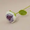 Buquê de Rosas em Crochê Gradiente Feito à Mão, Rosas Tecidas Simuladas, Presente para o Festival Qixi e Dia dos Professores, Flores Eternas