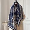 Novo Cachecol Jacquard Paisagem Pintura Imitação Caxemira Xale Feminino para Sala com Ar Condicionado Outono e Inverno Espessado Quente Cachecol Longo Transfronteiriço