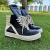Zapatos de Caña Alta Triángulo Invertido Ro, Piel Genuina, Suela Gruesa, Estilo Oscuro, High Street, Tenis de Pareja de Tacón Alto, Zapatos de Moda Europeos y Americanos, Transpirables de Verano