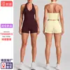 Conjunto de fitness transfronterizo: hermoso chaleco deportivo de espalda con cuello halter, secado rápido para correr al aire libre, conjunto de atuendo para Pilates y yoga