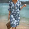 2026 Nuevo Vestido Largo Cruzado de Cuello en V con Volantes y Botones, Vestido Casual de Moda y Único para el Trabajo y el Uso Diario para Mujeres, Estilo Veraniego