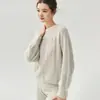 Suéter Base de Seda y Cachemira Ligero para Otoño e Invierno, Seda de Morera, Cuello Redondo, Tejido Suave, Jersey con Patrón de Olas