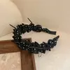 Nova faixa de cabelo com laço de bolinhas plissadas, versão larga, faixa de cabeça simples, alta pressão craniana, cartão de cabelo, acessórios para cabelo de saída