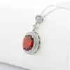 Collar de Zirconia Rojo Granada Más Vendido Transfronterizo Europeo y Americano, Colgante de Imitación de Rubí de Alta Gama Resistente de Moda Lleno de Joyería de Diamantes