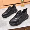 Sapatos masculinos primavera e outono negócios casuais sapatos de couro fundo claro preto couro genuíno masculino fundo macio sapatos pai sapatos respiráveis da moda