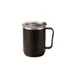 Taza de acero inoxidable 304 para estudiantes de 15.5 oz con tapa hermética, apta para cocina de inducción, taza de café aislada con asa