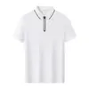 Camisa polo de manga corta con moderno diseño de espiga de trigo, tecnología sin costuras con cremallera, logo estampado, ropa de trabajo unisex