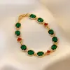 Chapado en Oro Real Esmeralda Sensación Nuevo Pulsera Diseño de Nicho Pulsera Mejor Amiga de Niña Pulsera Sencilla de Moda