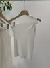Kekezoon Puro Desejo Estilo Garota Popular Colete de Um Ombro Verão Novo Slim Fit Sem Mangas Cropped Tricô 8014