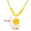 Collar bañado en oro de 24 quilates joyería para mujer oro de alta imitación molde invertido collar de corazón Red Social en vivo fábrica al por mayor enviar a novia