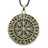 Explosiones de comercio exterior bicolor mitología nórdica Luna Wen Odín logo collar colgante brújula fabricantes de joyería suministro directo