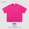 Verano 2025 Nuevo American Street 260g Doble Hilo Camiseta Corta Ancha Boxy de Manga Corta Tops Juveniles Tendencia Transfronteriza