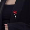 Broche de Capoc Rojo Broche de Traje Elegante para Mujer de Alta Gama Corsage de Lujo Versátil Accesorios para Vestido de Noche