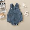 2025 Estilo Novo Transfronteiriço para Bebês e Crianças Pequenas Sudadora com Suspensório de Coração Jeans Moda Versátil para Todas as Estações