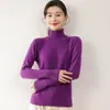 Tricô de Gola Alta Mesclado com Cashmere, Tricô Básico Quente para Outono e Inverno, Tricô com Gola à Prova de Vento para Mulheres, Fornecimento Direto da Fábrica