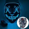 Máscara Halloween Brillante Transfronteriza Luz Fría Cara de Fantasma de Terror Negra en Forma de V Barra LED Accesorios de Fiesta Baile