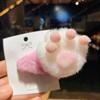 Novo inverno coreano pelúcia hairpin cocar menina não machuca cabelo urso pata franja bebê bonito hairpin