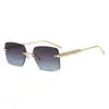 Nuevas gafas de sol de moda sin montura, unisex, versátiles, elegantes y adecuadas para entornos de negocios, que ofrecen protección solar y protección UV.
