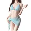 Traje de Baño Bikini de Dos Piezas para Mujer, Conjunto Sexy de Bikini con Delantal, Nuevo Estilo Europeo y Americano, Bikini Caliente para Mujer para Aguas Termales