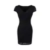 Vestido de encaje con escote en V de estilo puramente seductor para mujer, nuevo modelo de verano, sexy y moderno, ajustado, que realza la cintura, vestido bodycon