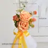 Nuevos tiradores de puerta florales versátiles para respaldo de silla de boda al aire libre, decoraciones florales para escaleras, decoraciones para coche de boda en la iglesia y accesorios florales artificiales.