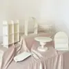 Suporte de mesa de sobremesas em estilo creme, decoração de mesa de casamento, suporte para bolo de aniversário, bandeja de ferro para sobremesas