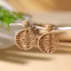 Pendientes de Aro Exagerados Únicos de Rafia, Pendientes Largos Estilo Vacaciones, Joyería Transfronteriza de Primavera, Venta al por Mayor de Pendientes