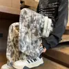 Pantalones tie-dye para hombre de otoño, pantalones casuales de corte holgado estilo americano, pantalones largos atléticos rectos retro de alta costura