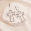Pendientes de Aro Cruzados Huecos Plegados Transfronterizos Europeos y Americanos, Pendientes Personalizados de Nicho Únicos, Pendientes de Moda de Gama Alta
