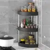 Estante de Almacenamiento para Esquina de Encimera de Cocina, Estante Triangular para Esquina de Pared Semicircular sin Taladro para Uso Doméstico, Estante de Almacenamiento para Botellas y Frascos de Especias