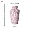 Jarrón Rojo de Porcelana Azul y Blanca, Jarrón Festivo de Cerámica, Recipiente para Arreglos Florales de Mesa de Entrada, Pieza Decorativa, Jarrón de Cerámica Pintado a Mano
