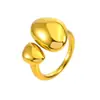 Anillo Curvo Geométrico de Textura de Moda Personalizado Transfronterizo Anillo de Cola Ancha Chapado en Oro de Acero Inoxidable Francés de Nicho