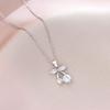 Colar Feminino Moda Transfronteiriça Pingente de Flor do Amor com Gema Design de Nicho Versátil Corrente Clavicular Joias Atacado