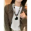 Caracol Trepando Casa Estampado Leopardo Maillard Cadena para Suéter Cadena Clavicular Accesorios para Mujer Otoño e Invierno Diseño de Nicho