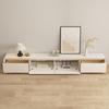 A8L Estilo Nórdico Gabinete de TV Mesa de Centro Combinação Moderna Simples Sala de Estar Doméstico Estilo Creme Madeira Maciça Pintura Chão TV